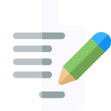 Pencil and paper icon clicks through to the admissions process.